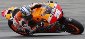 Honda MotoGP rider Pedrosa of Spain takes a corner during a pre-season test at Sepang circuit, outside Kuala Lumpur